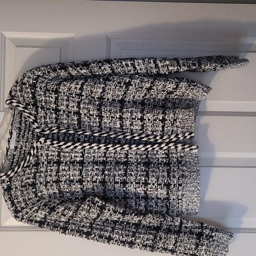 Ladies black-and-white sweater size medium